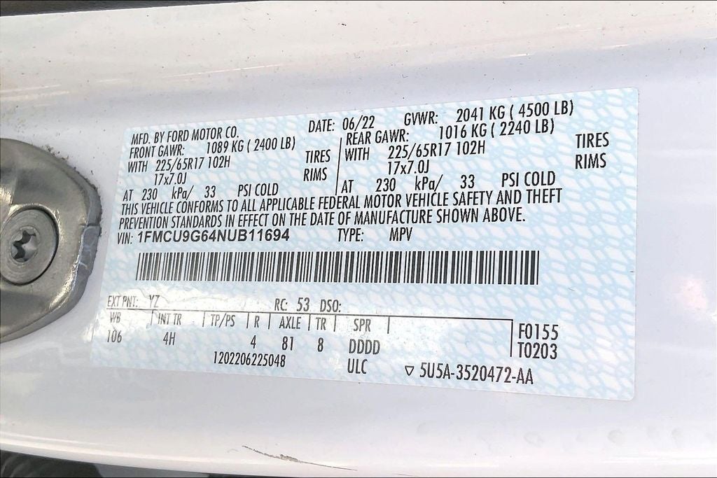 2022 Ford Escape SE